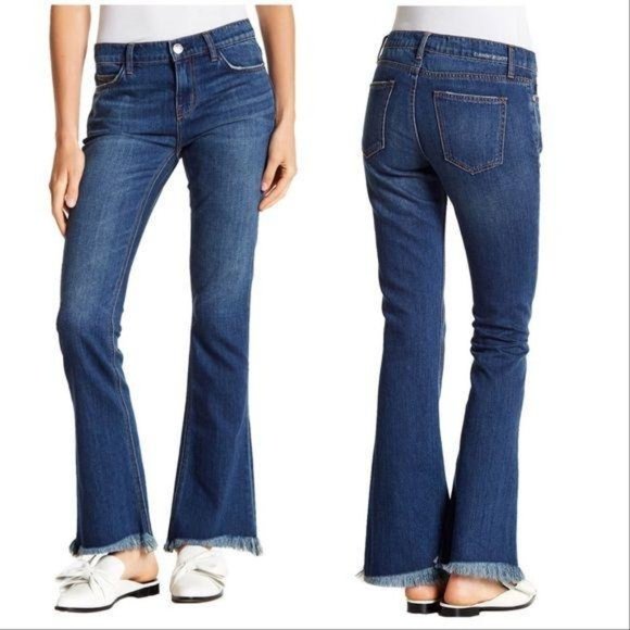 š Current/Elliott Flip Flop Raw Hem Flare Jeans